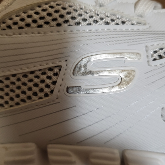 Skechers Sports Flex Sole Stride White/Silver Sneaker Women Size 7.5 - Picture 7 of 9